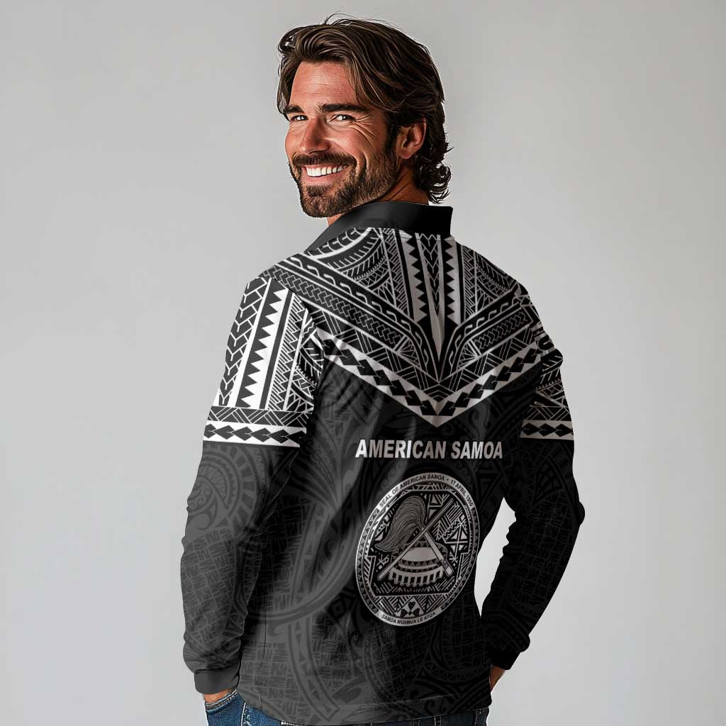American Samoa MLK Day Long Sleeve Polo Shirt Polynesian Style