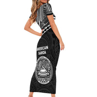 American Samoa MLK Day Short Sleeve Bodycon Dress Polynesian Style