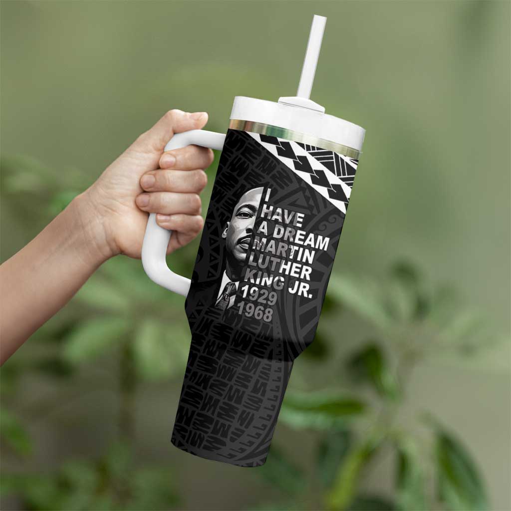 American Samoa MLK Day Tumbler With Handle Polynesian Style
