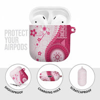 Bula Fiji AirPods Case Pink Plumeria Masi Tapa Pattern - Polynesian Pride