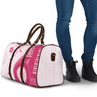 Bula Fiji Travel Bag Pink Plumeria Masi Tapa Pattern - Polynesian Pride