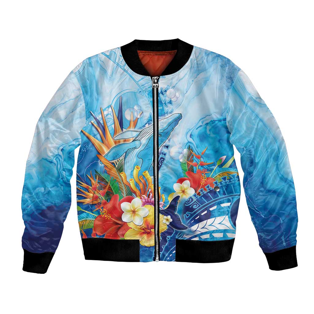 Polynesia Humpback Whale Bomber Jacket Ocean Style