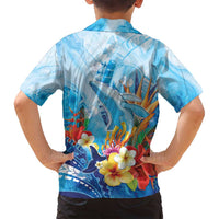 Polynesia Humpback Whale Family Matching Puletasi and Hawaiian Shirt Ocean Style