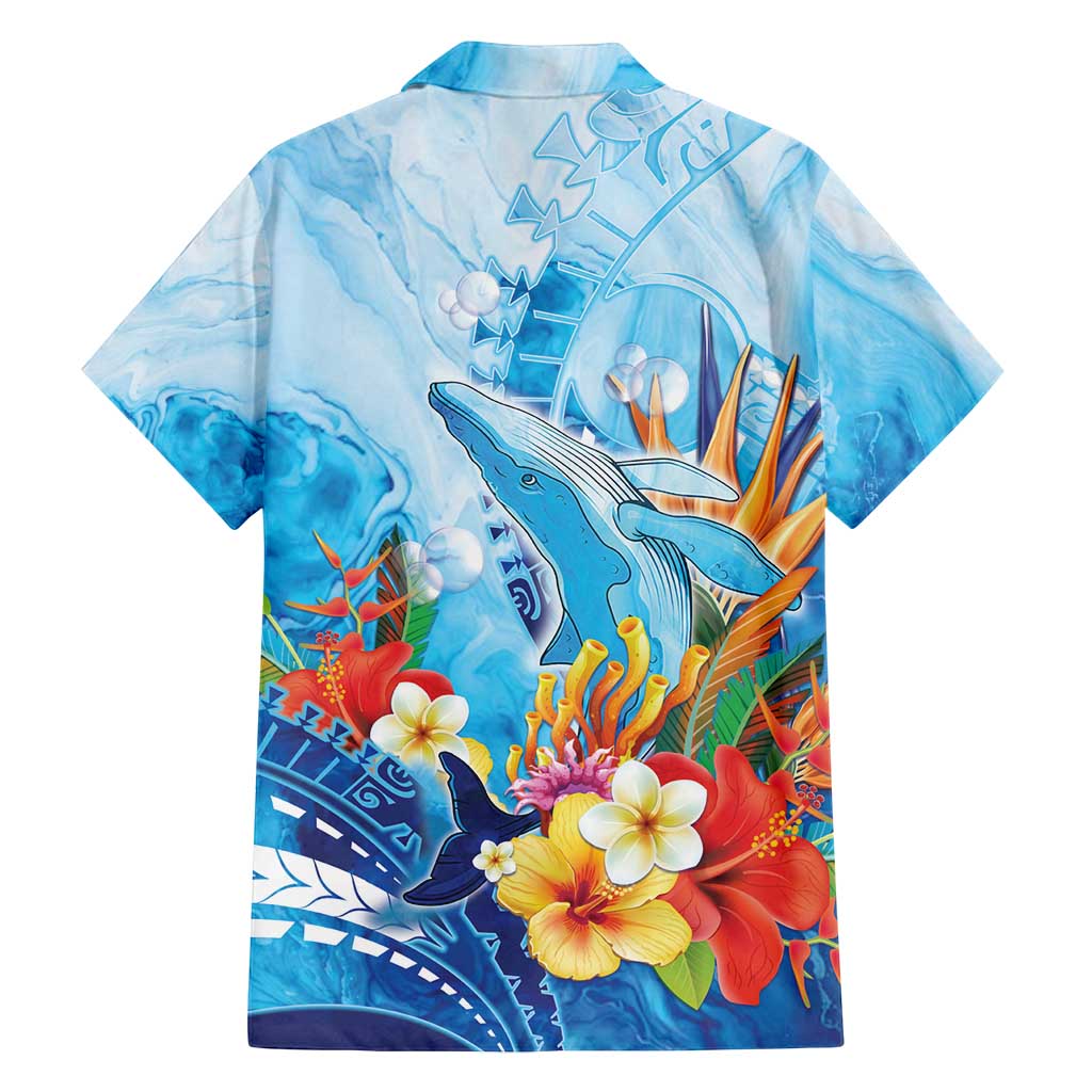 Polynesia Humpback Whale Family Matching Puletasi and Hawaiian Shirt Ocean Style