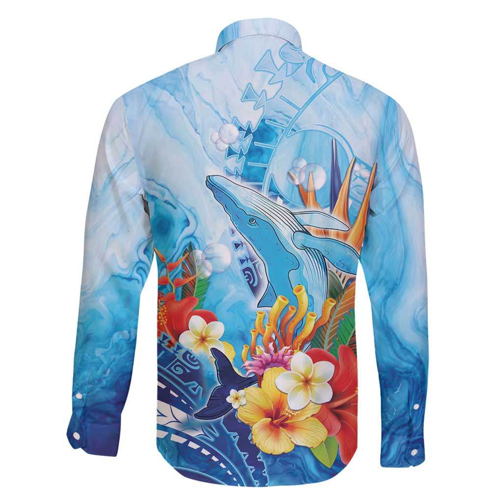 Polynesia Humpback Whale Family Matching Tank Maxi Dress and Hawaiian Shirt Ocean Style