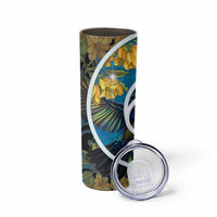 New Zealand Tui Bird Skinny Tumbler Maori Koru With Kowhai Flowers LT05 - Polynesian Pride