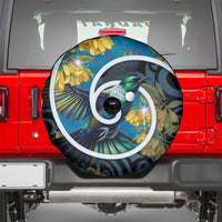 New Zealand Tui Bird Spare Tire Cover Maori Koru With Kowhai Flowers