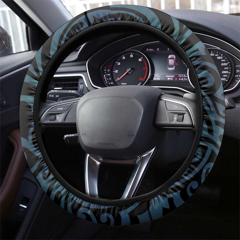 New Zealand Tui Bird Steering Wheel Cover Maori Koru With Kowhai Flowers