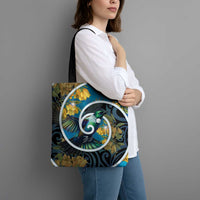 New Zealand Tui Bird Tote Bag Maori Koru With Kowhai Flowers