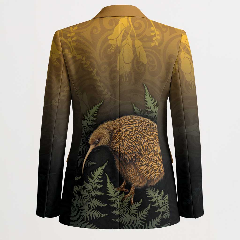 New Zealand Kiwi Bird Blazer Silver Fern Mix Maori Pattern LT05 - Polynesian Pride