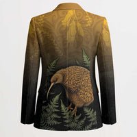 New Zealand Kiwi Bird Blazer Silver Fern Mix Maori Pattern LT05 - Polynesian Pride