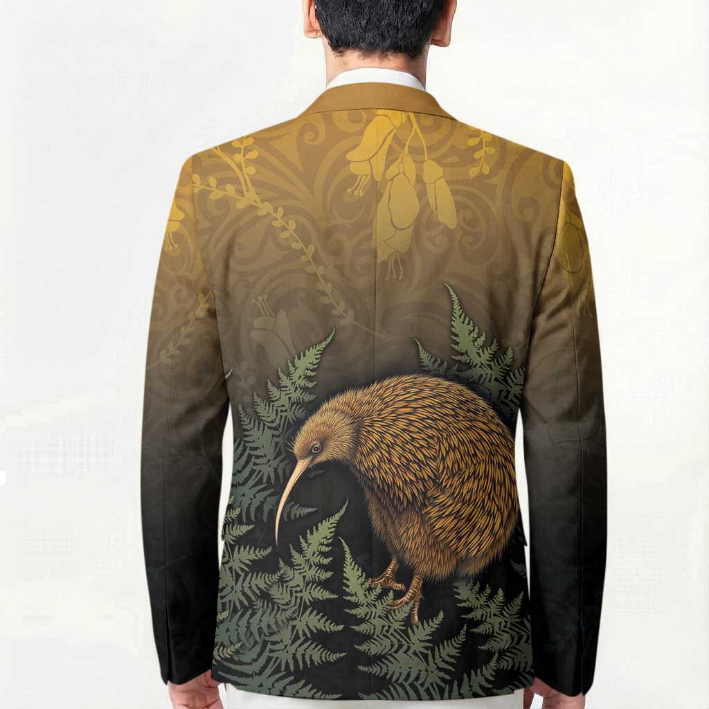 New Zealand Kiwi Bird Blazer Silver Fern Mix Maori Pattern LT05 - Polynesian Pride