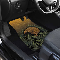 New Zealand Kiwi Bird Car Mats Silver Fern Mix Maori Pattern