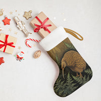 New Zealand Kiwi Bird Christmas Stocking Silver Fern Mix Maori Pattern LT05 - Polynesian Pride