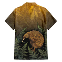 New Zealand Kiwi Bird Family Matching Off Shoulder Maxi Dress and Hawaiian Shirt Silver Fern Mix Maori Pattern LT05 - Polynesian Pride