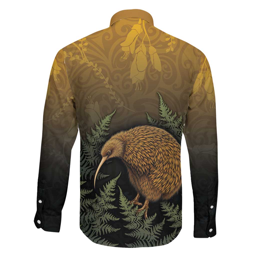 New Zealand Kiwi Bird Family Matching Off Shoulder Maxi Dress and Hawaiian Shirt Silver Fern Mix Maori Pattern LT05 - Polynesian Pride