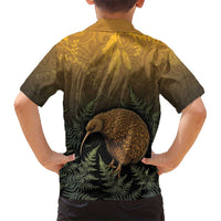 New Zealand Kiwi Bird Family Matching Tank Maxi Dress and Hawaiian Shirt Silver Fern Mix Maori Pattern LT05 - Polynesian Pride