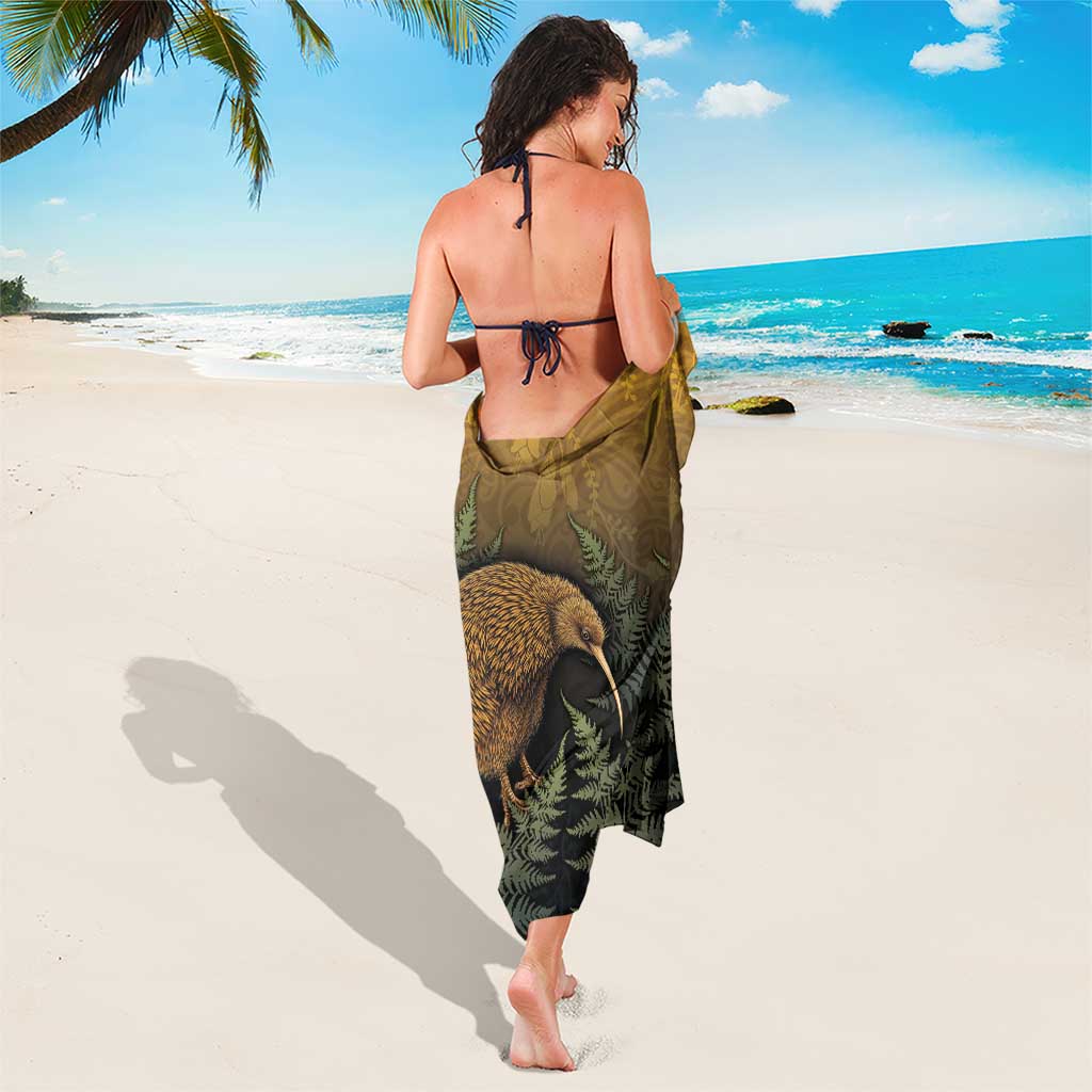 New Zealand Kiwi Bird Sarong Silver Fern Mix Maori Pattern