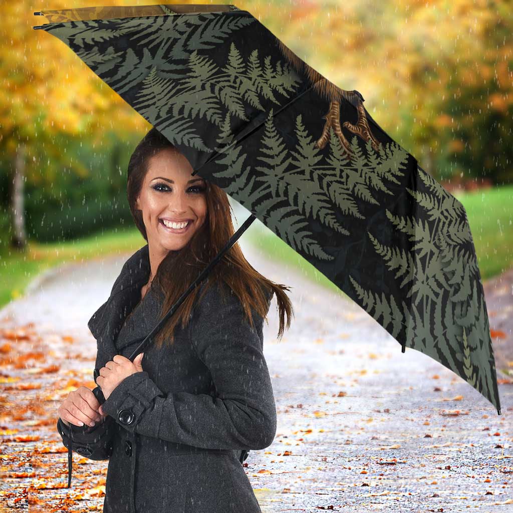 New Zealand Kiwi Bird Umbrella Silver Fern Mix Maori Pattern