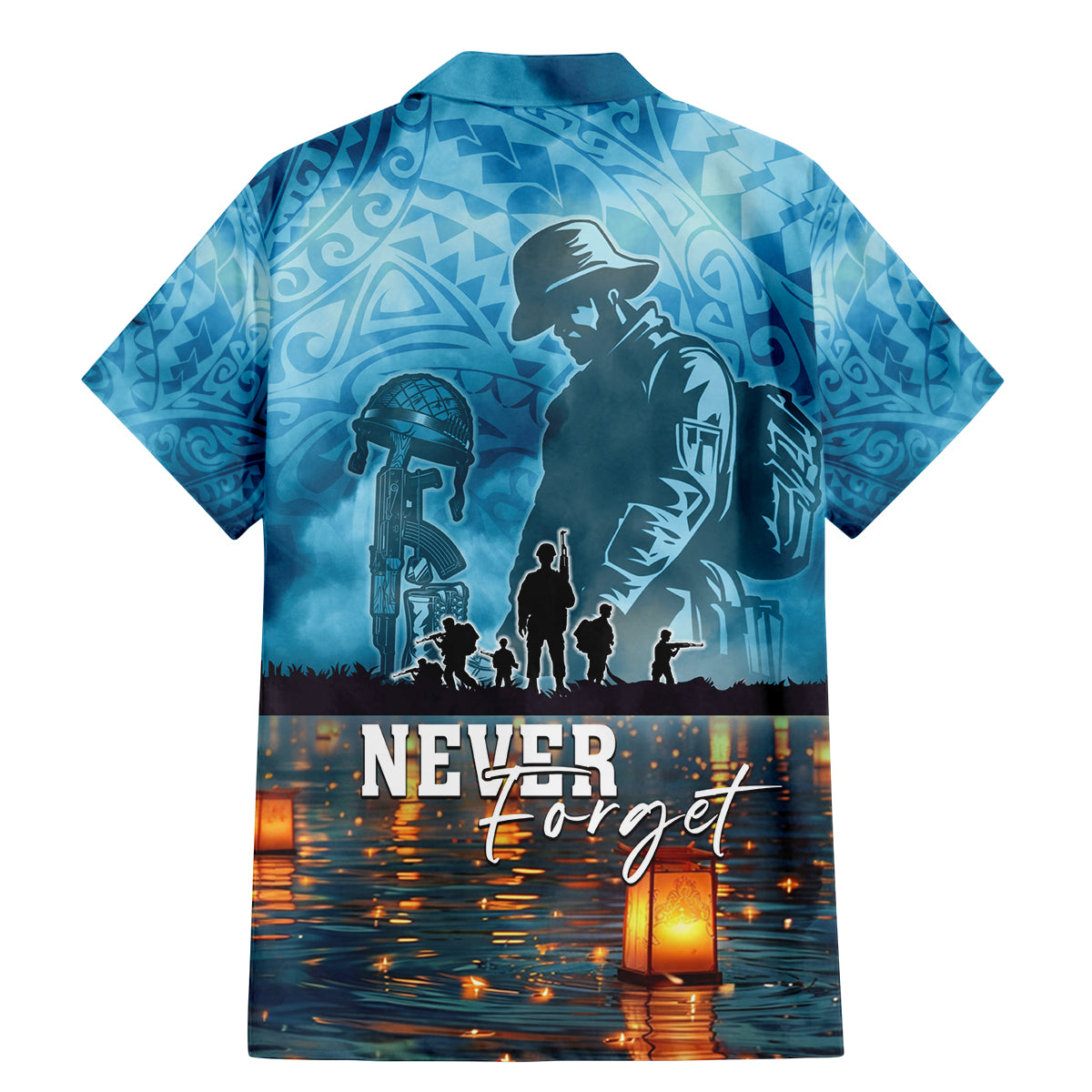 Hawaii Memorial Day Lantern Floating Family Matching Mermaid Dress and Hawaiian Shirt Always In Our Hearts LT05 - Polynesian Pride
