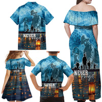 Hawaii Memorial Day Lantern Floating Family Matching Off Shoulder Maxi Dress and Hawaiian Shirt Always In Our Hearts LT05 - Polynesian Pride