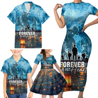 Hawaii Memorial Day Lantern Floating Family Matching Short Sleeve Bodycon Dress and Hawaiian Shirt Always In Our Hearts LT05 - Polynesian Pride