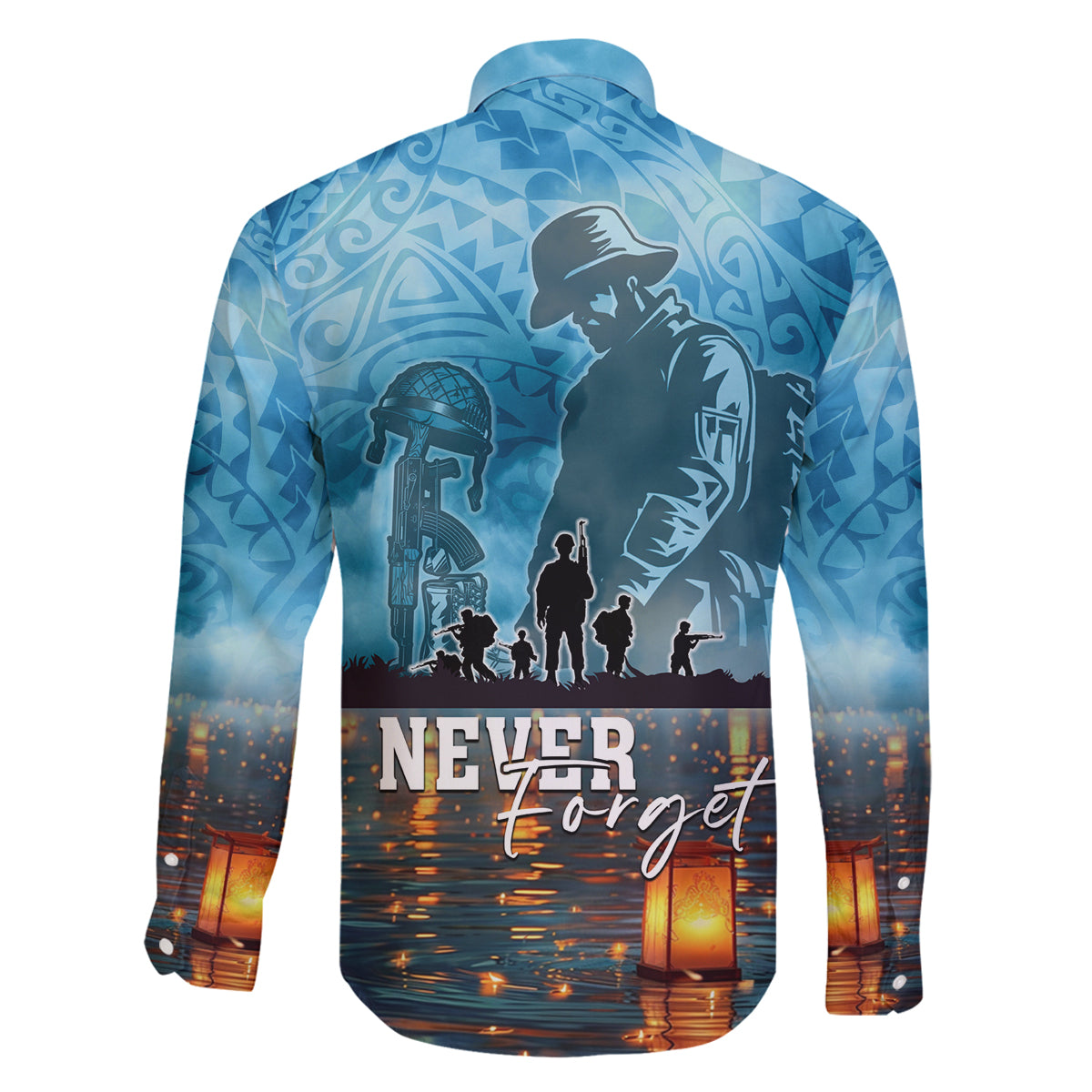 Hawaii Memorial Day Lantern Floating Family Matching Summer Maxi Dress and Hawaiian Shirt Always In Our Hearts LT05 - Polynesian Pride