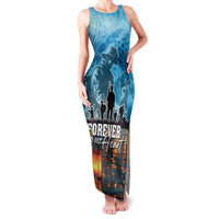 Hawaii Memorial Day Lantern Floating Family Matching Tank Maxi Dress and Hawaiian Shirt Always In Our Hearts LT05 Mom's Dress Blue - Polynesian Pride