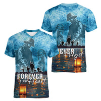 Hawaii Memorial Day Lantern Floating Women V Neck T Shirt Always In Our Hearts