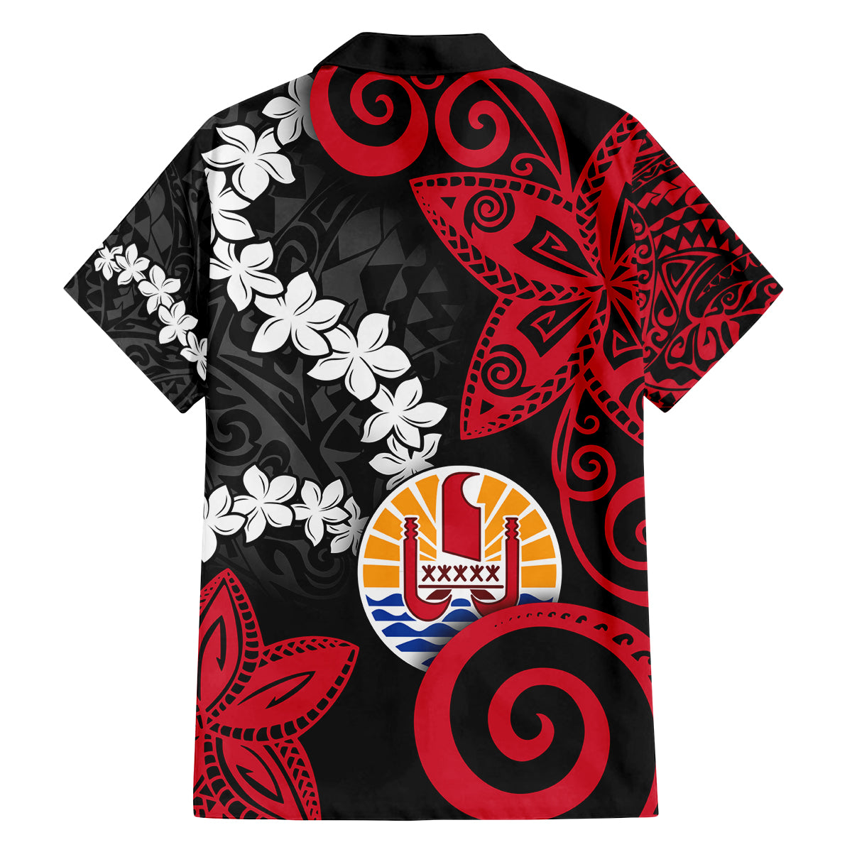 Tahiti Heiva Festival Family Matching Puletasi and Hawaiian Shirt Floral Pattern With Coat Of Arms LT05 - Polynesian Pride