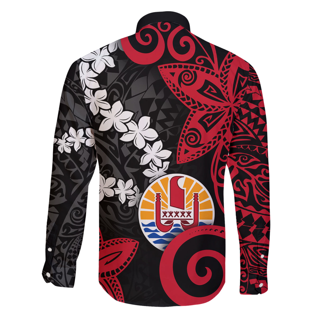 Tahiti Heiva Festival Family Matching Tank Maxi Dress and Hawaiian Shirt Floral Pattern With Coat Of Arms LT05 - Polynesian Pride
