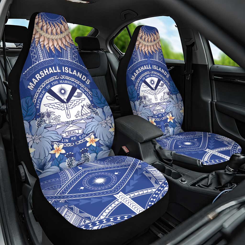 Marshall Islands Jemenei Day Car Seat Cover Polynesian Tribal Tattoo Seashell Necklace