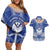 Marshall Islands Jemenei Day Couples Matching Off Shoulder Short Dress and Hawaiian Shirt Polynesian Tribal Tattoo Seashell Necklace