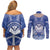 Marshall Islands Jemenei Day Couples Matching Off Shoulder Short Dress and Long Sleeve Button Shirt Polynesian Tribal Tattoo Seashell Necklace