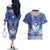 Marshall Islands Jemenei Day Couples Matching Off The Shoulder Long Sleeve Dress and Hawaiian Shirt Polynesian Tribal Tattoo Seashell Necklace