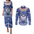 Marshall Islands Jemenei Day Couples Matching Puletasi and Long Sleeve Button Shirt Polynesian Tribal Tattoo Seashell Necklace