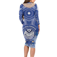 Marshall Islands Jemenei Day Family Matching Long Sleeve Bodycon Dress and Hawaiian Shirt Polynesian Tribal Tattoo Seashell Necklace LT05 - Polynesian Pride
