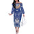 Marshall Islands Jemenei Day Family Matching Off The Shoulder Long Sleeve Dress and Hawaiian Shirt Polynesian Tribal Tattoo Seashell Necklace