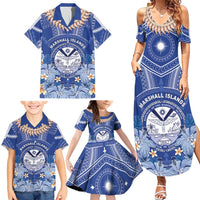 Marshall Islands Jemenei Day Family Matching Summer Maxi Dress and Hawaiian Shirt Polynesian Tribal Tattoo Seashell Necklace LT05 - Polynesian Pride
