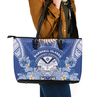 Marshall Islands Jemenei Day Leather Tote Bag Polynesian Tribal Tattoo Seashell Necklace LT05 - Polynesian Pride