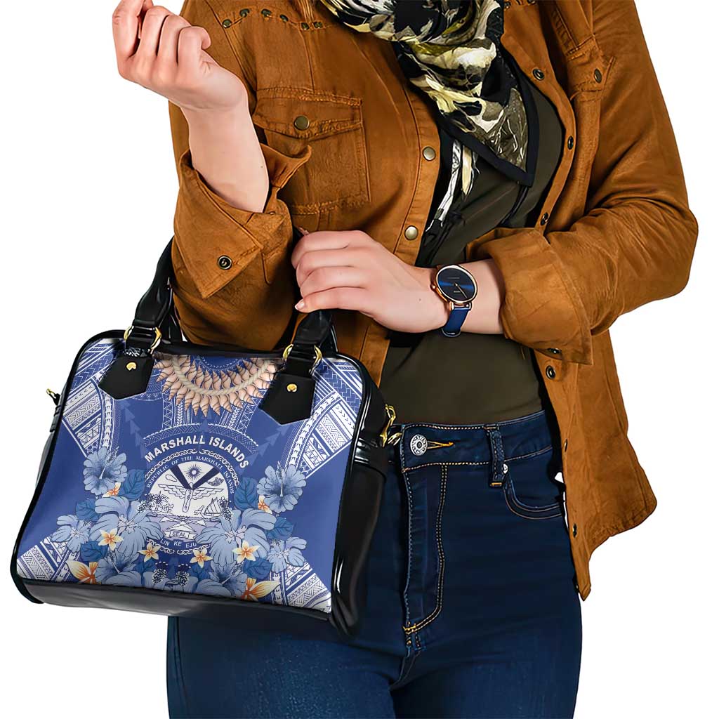 Marshall Islands Jemenei Day Shoulder Handbag Polynesian Tribal Tattoo Seashell Necklace