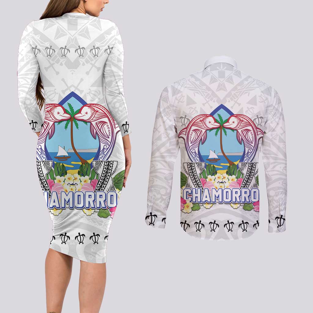 Guam Chamorro Liberation Day Couples Matching Long Sleeve Bodycon Dress and Long Sleeve Button Shirt 81st Anniversary LT05