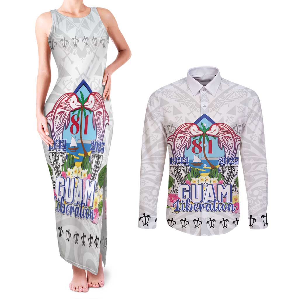 Guam Chamorro Liberation Day Couples Matching Tank Maxi Dress and Long Sleeve Button Shirt 81st Anniversary LT05