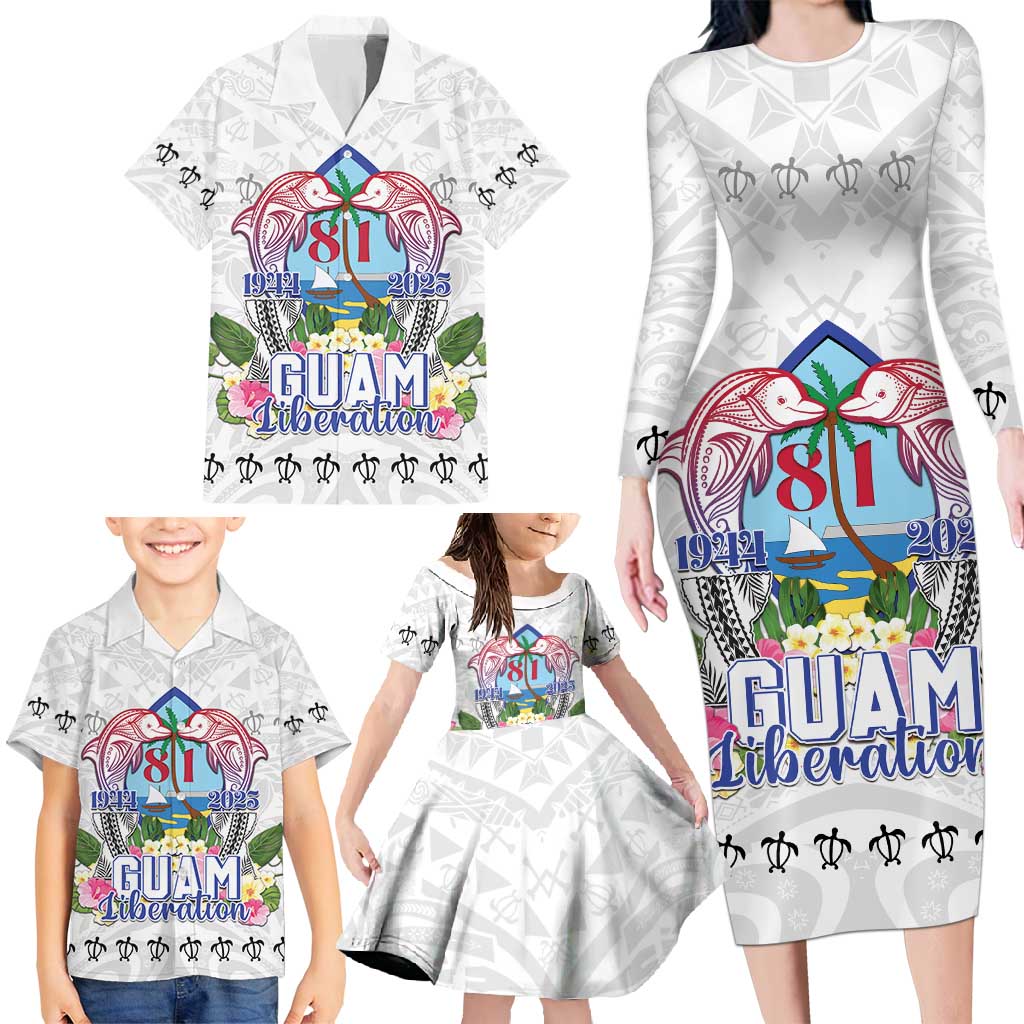 Guam Chamorro Liberation Day Family Matching Long Sleeve Bodycon Dress and Hawaiian Shirt 81st Anniversary LT05
