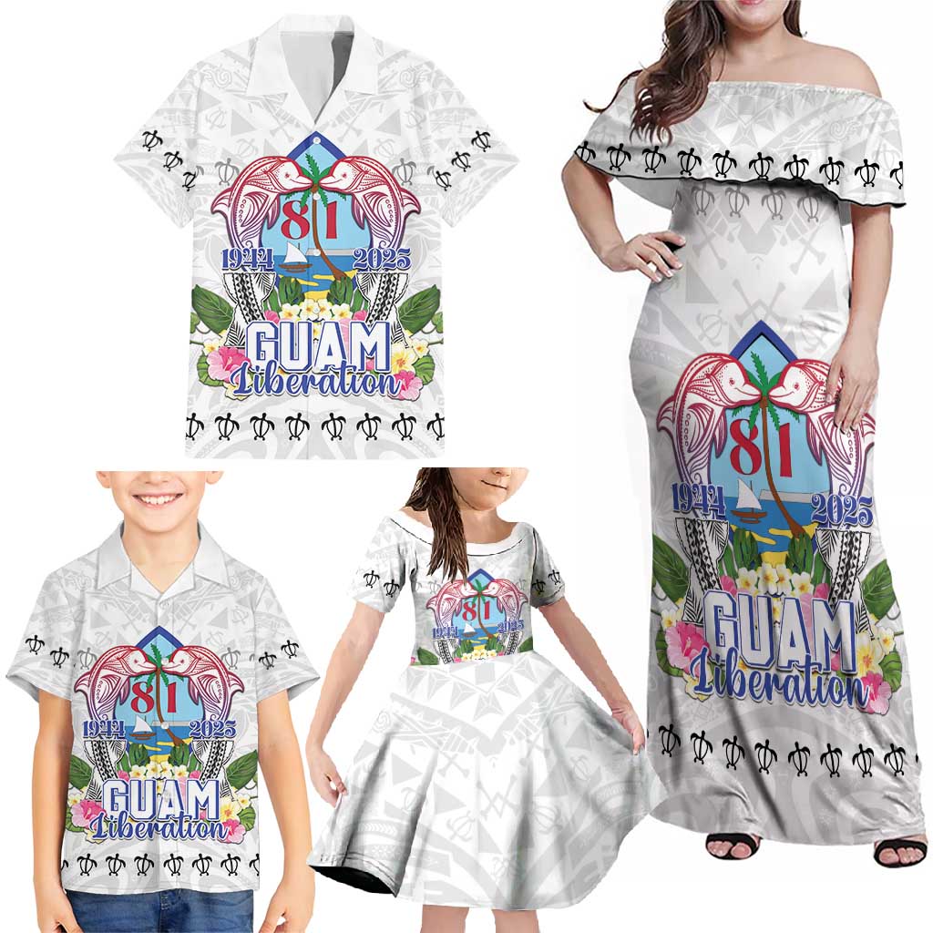 Guam Chamorro Liberation Day Family Matching Off Shoulder Maxi Dress and Hawaiian Shirt 81st Anniversary LT05