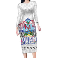Guam Chamorro Liberation Day Long Sleeve Bodycon Dress 81st Anniversary LT05