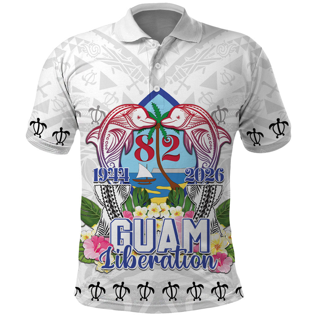 Guam Chamorro Liberation Day Polo Shirt - 82nd Anniversary LT05 White - Polynesian Pride