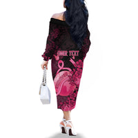 Personalised Cancer Fighter Family Matching Off The Shoulder Long Sleeve Dress and Hawaiian Shirt I Beat Cancer LT05 - Polynesian Pride