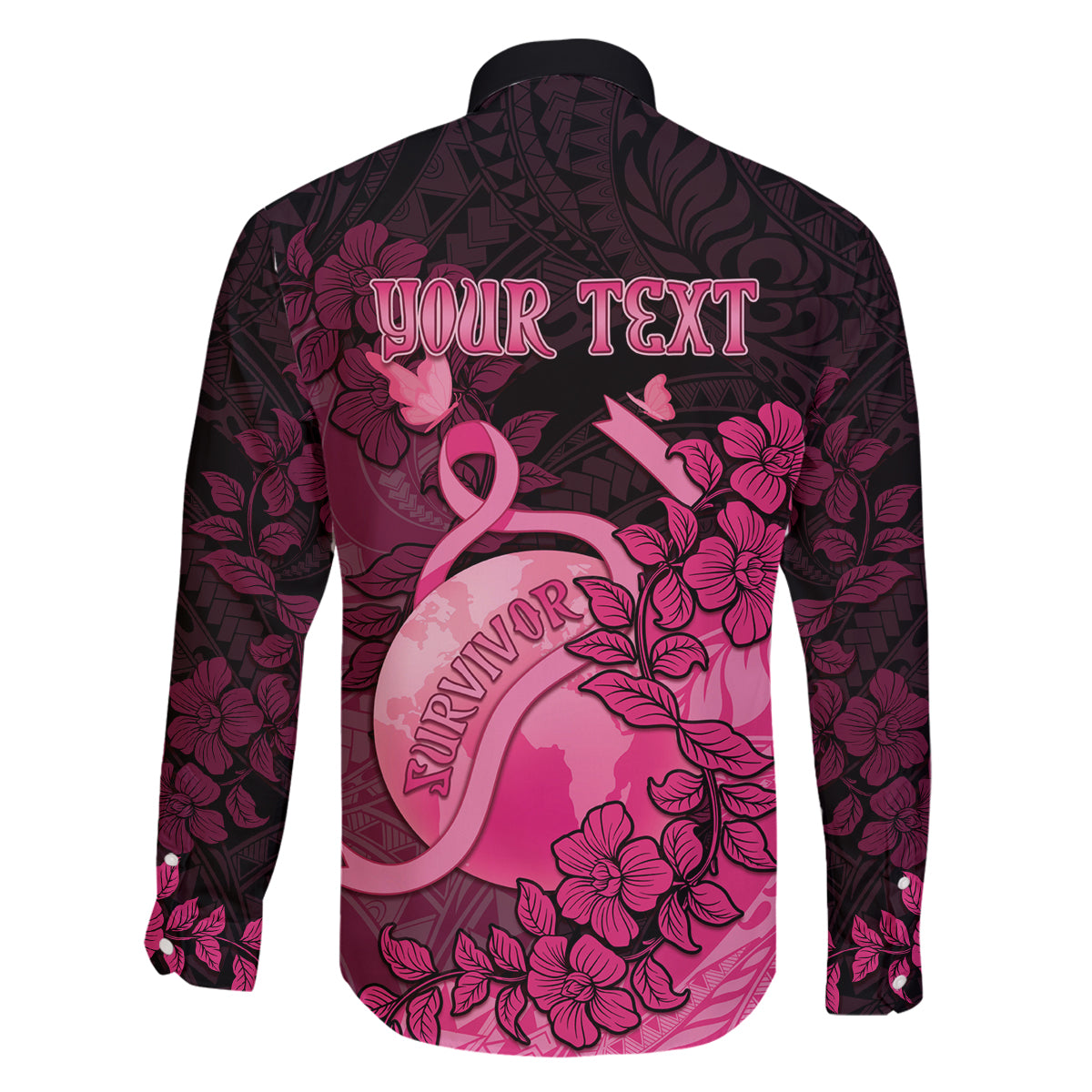 Personalised Cancer Fighter Family Matching Off Shoulder Short Dress and Hawaiian Shirt I Beat Cancer LT05 - Polynesian Pride