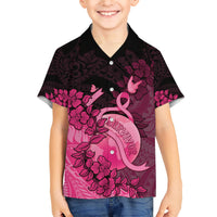 Personalised Cancer Fighter Family Matching Short Sleeve Bodycon Dress and Hawaiian Shirt I Beat Cancer LT05 Son's Shirt Pink - Polynesian Pride
